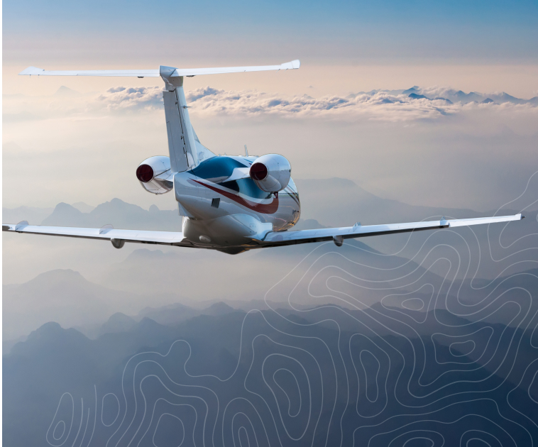 A private plane in flight